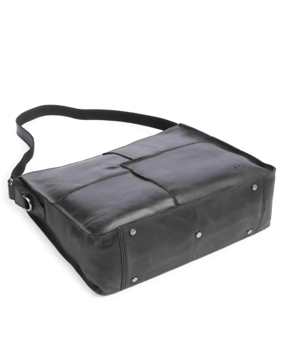 City Cowboy Ulani Schultertasche fein genarbtes Leder schwarz