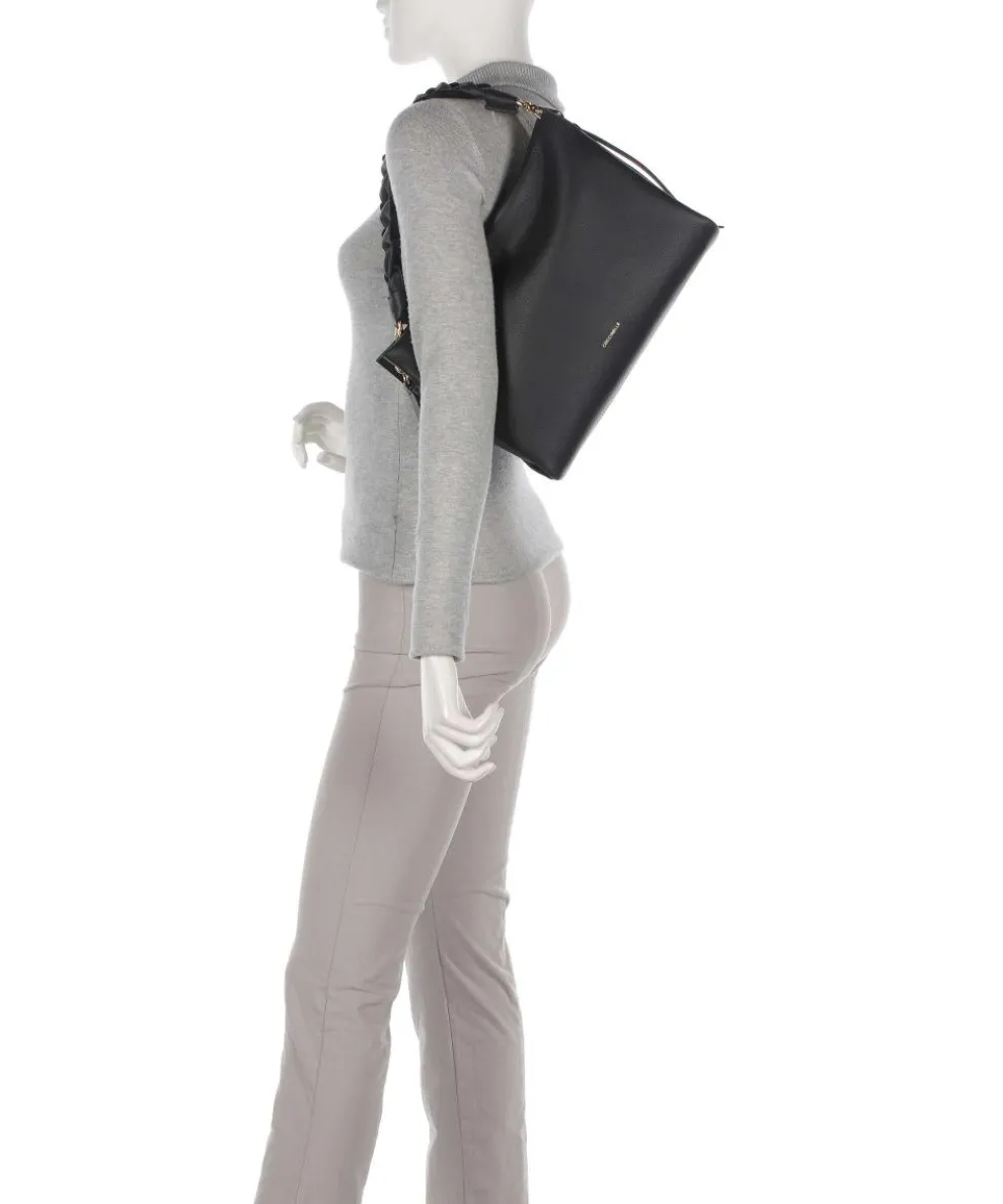 Boheme Grana Double Handtasche genarbtes Rindsleder schwarz