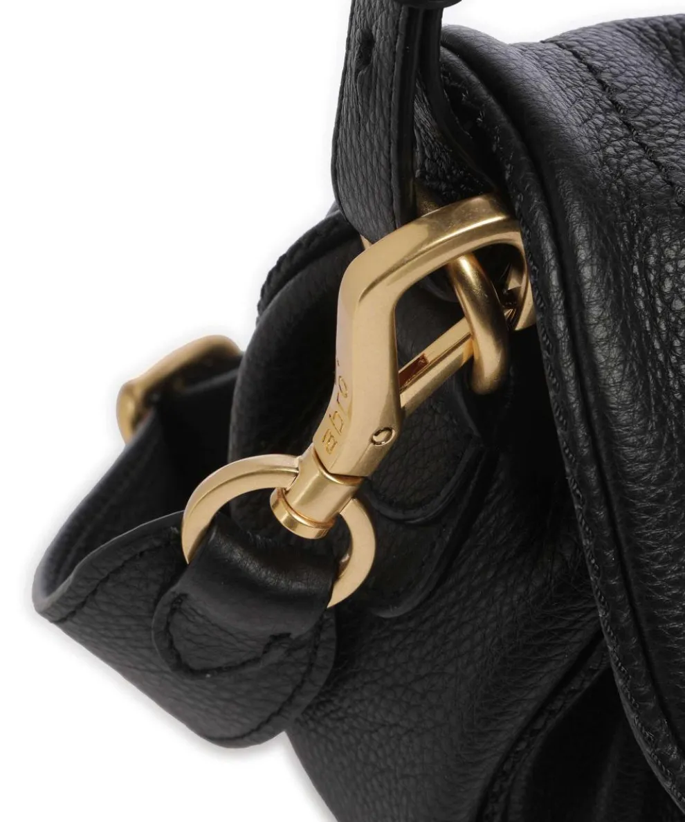 Dalia Star Saddle Schultertasche genarbtes Leder schwarz