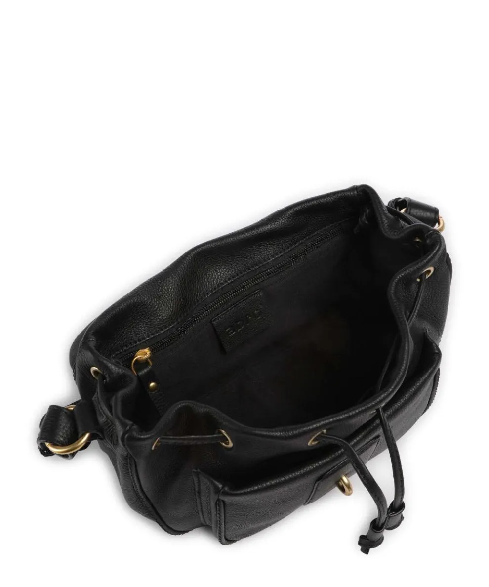 Dalia Star Saddle Schultertasche genarbtes Leder schwarz