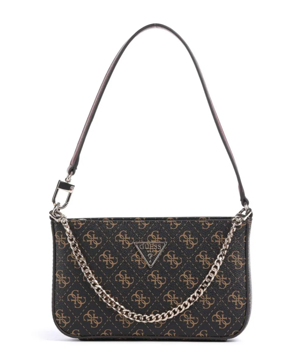 Noelle Schultertasche Lederimitat dunkelbraun