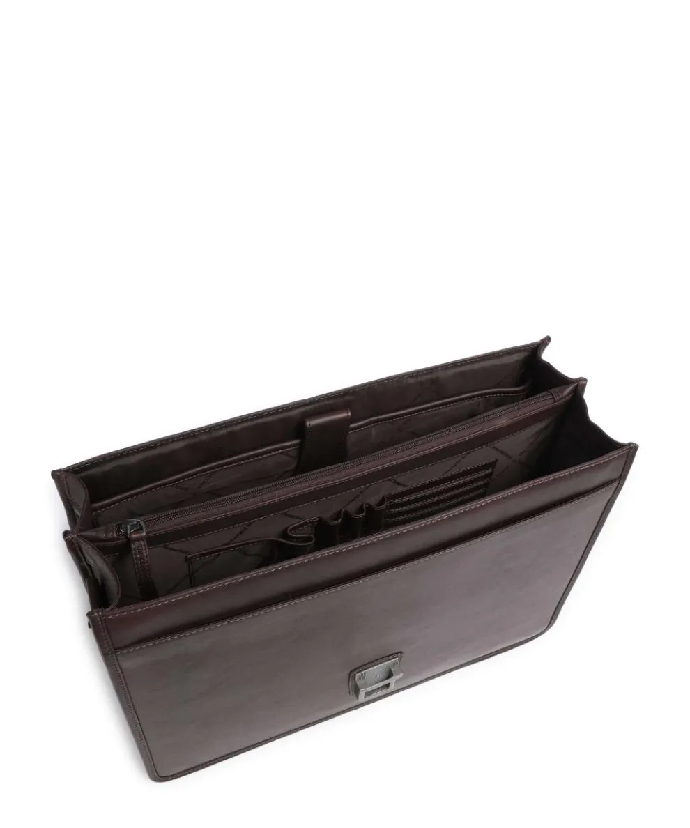 Cow Wax Pull Up Glenwood Aktentasche 17″ Rindsleder dunkelbraun