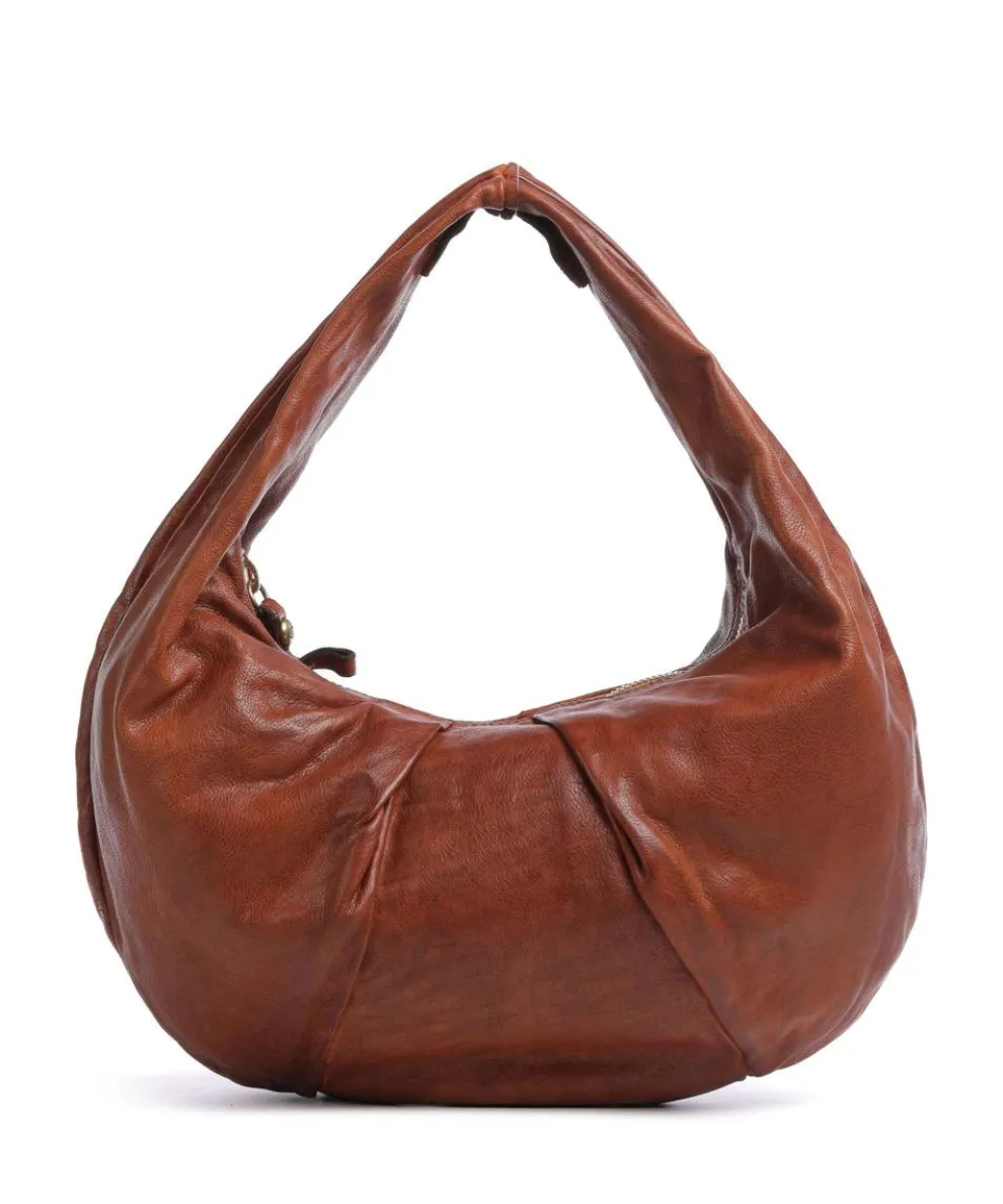 Beuteltasche genarbtes Rindsleder cognac