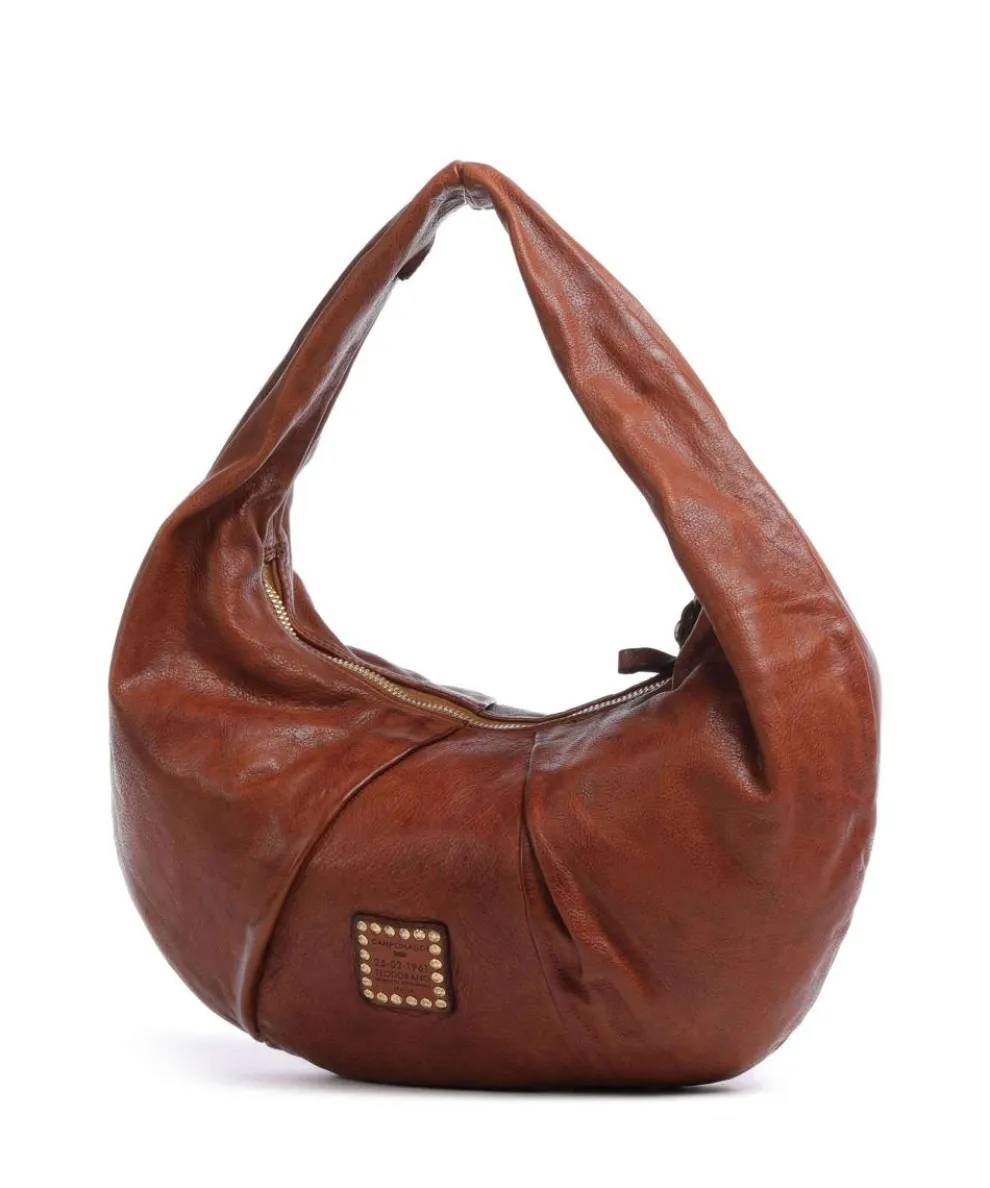 Beuteltasche genarbtes Rindsleder cognac