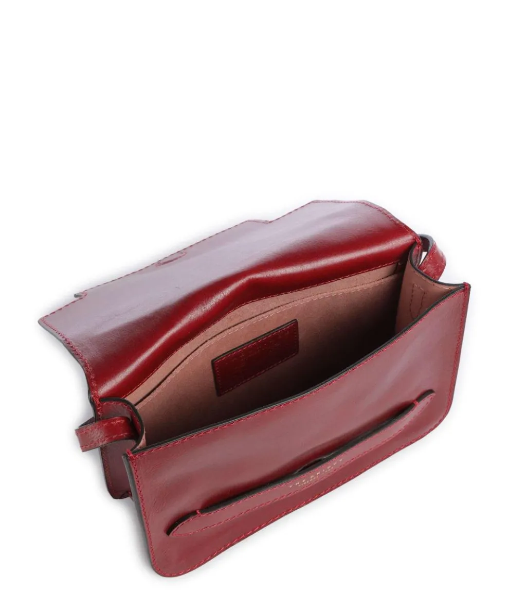 Lucrezia Umhängetasche glattes Rindsleder dunkelrot