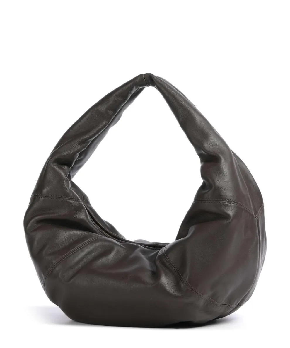 Greta Icon Silky Beuteltasche Lammleder dunkelbraun