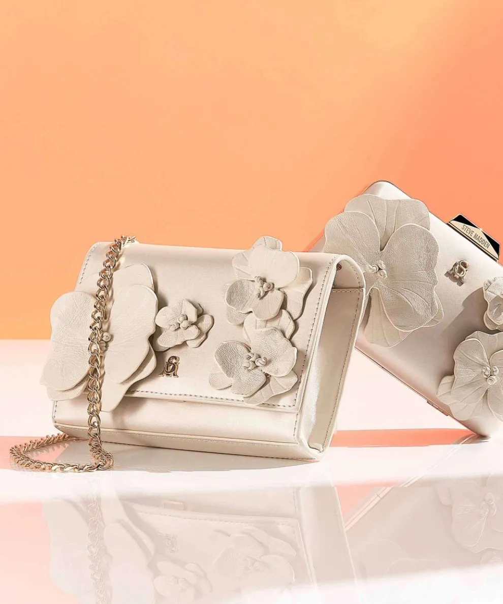 BFLORALS Schultertasche Polyurethane elfenbein