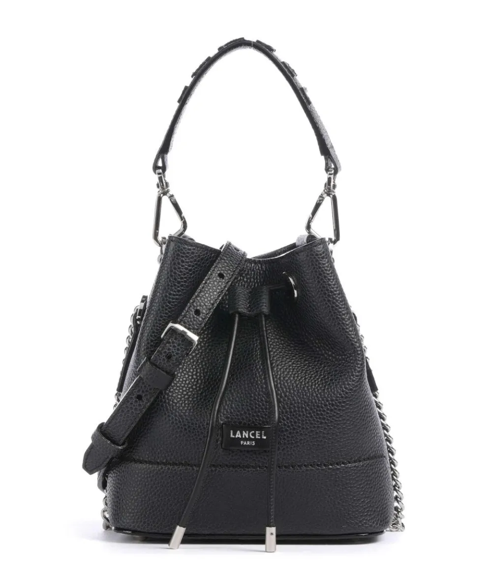 Ninon Mini Bucket bag genarbtes Rindsleder schwarz