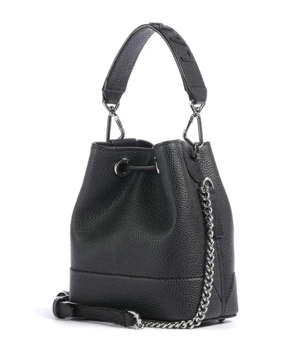 Ninon Mini Bucket bag genarbtes Rindsleder schwarz