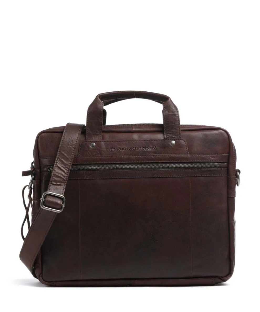 Bronco Aktentasche 15″ genarbtes Leder dunkelbraun