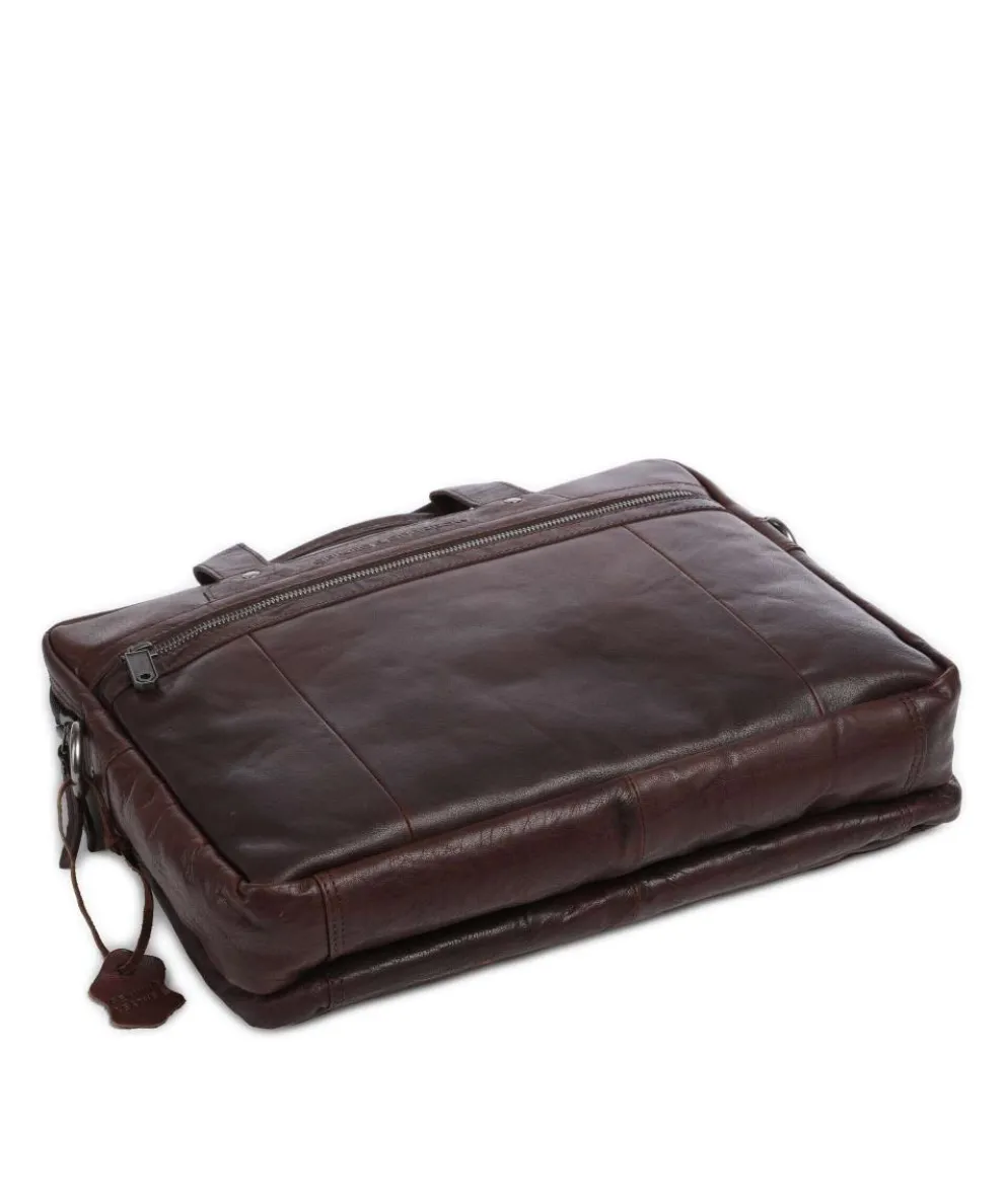 Bronco Aktentasche 15″ genarbtes Leder dunkelbraun