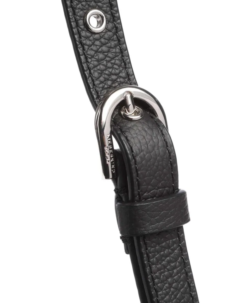 Small Pebble M Schultertasche genarbtes Rindsleder schwarz