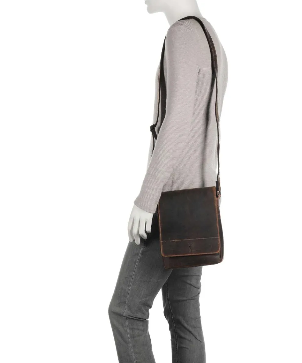 Baltimore 3 Umhängetasche Leder cognac