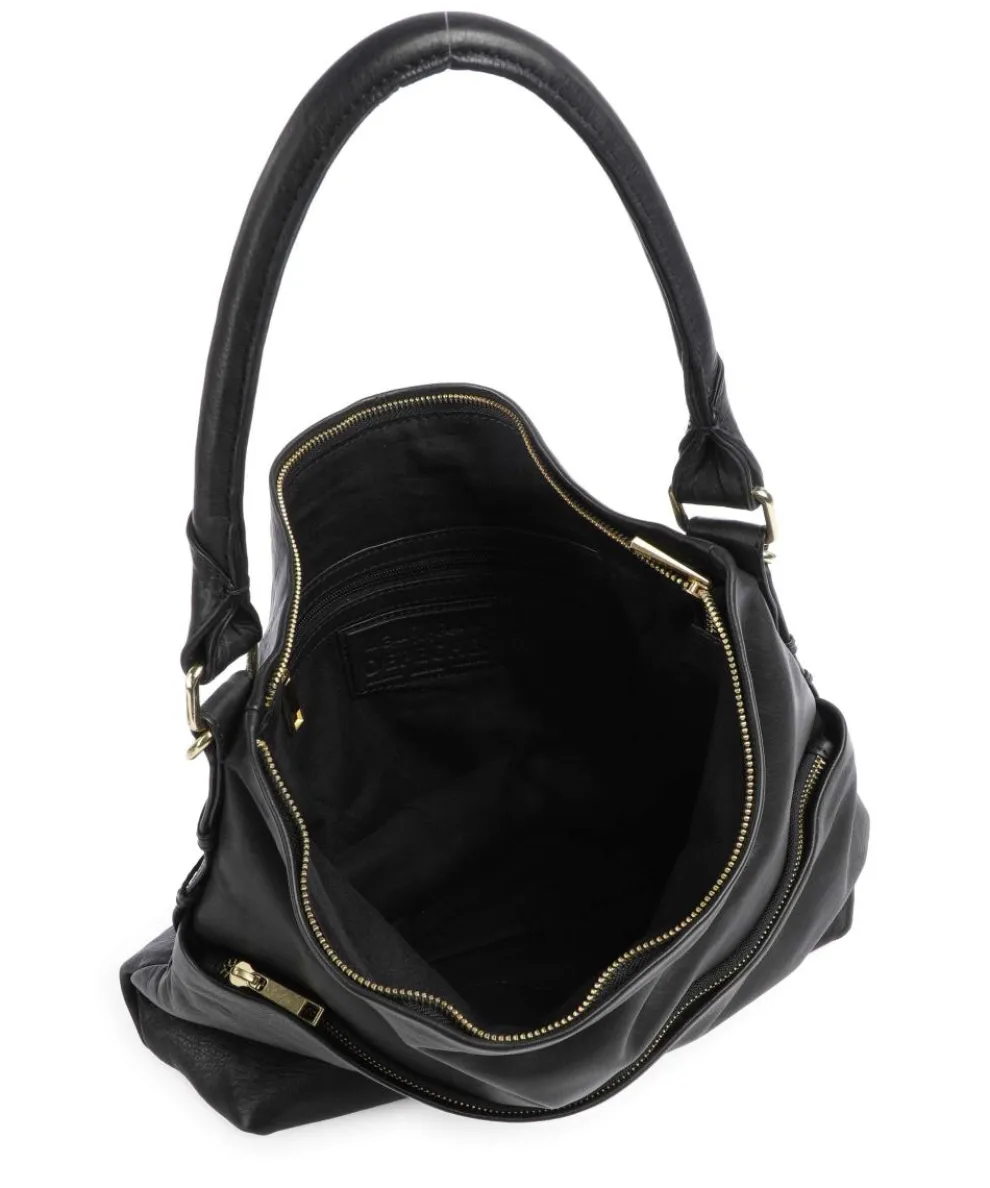 Golden Chic Beuteltasche fein genarbtes Kalbsleder schwarz