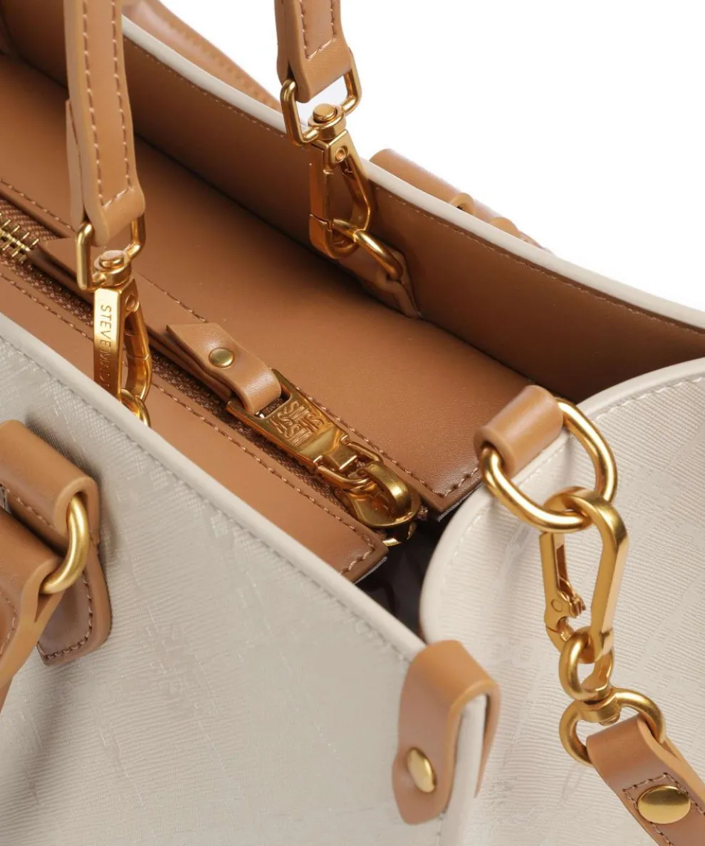 BSTILO-E Handtasche Lederimitat elfenbein/braun