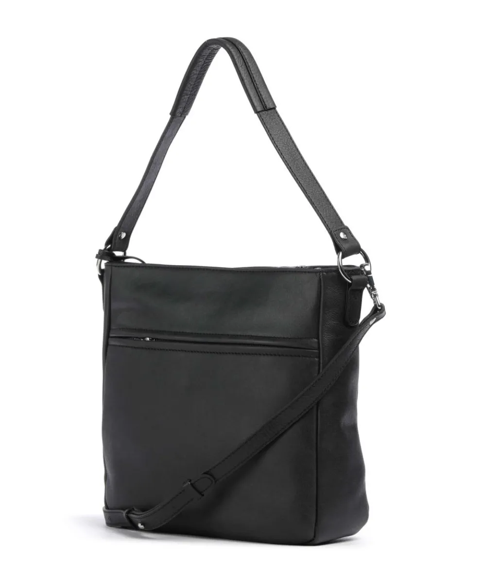 Carisma Beuteltasche genarbtes Rindsleder schwarz