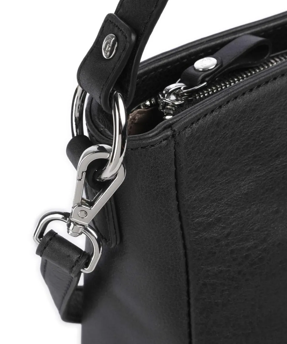 Carisma Beuteltasche genarbtes Rindsleder schwarz