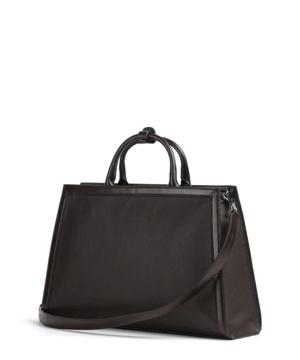 Acori Handtasche genarbtes Rindsleder dunkelbraun