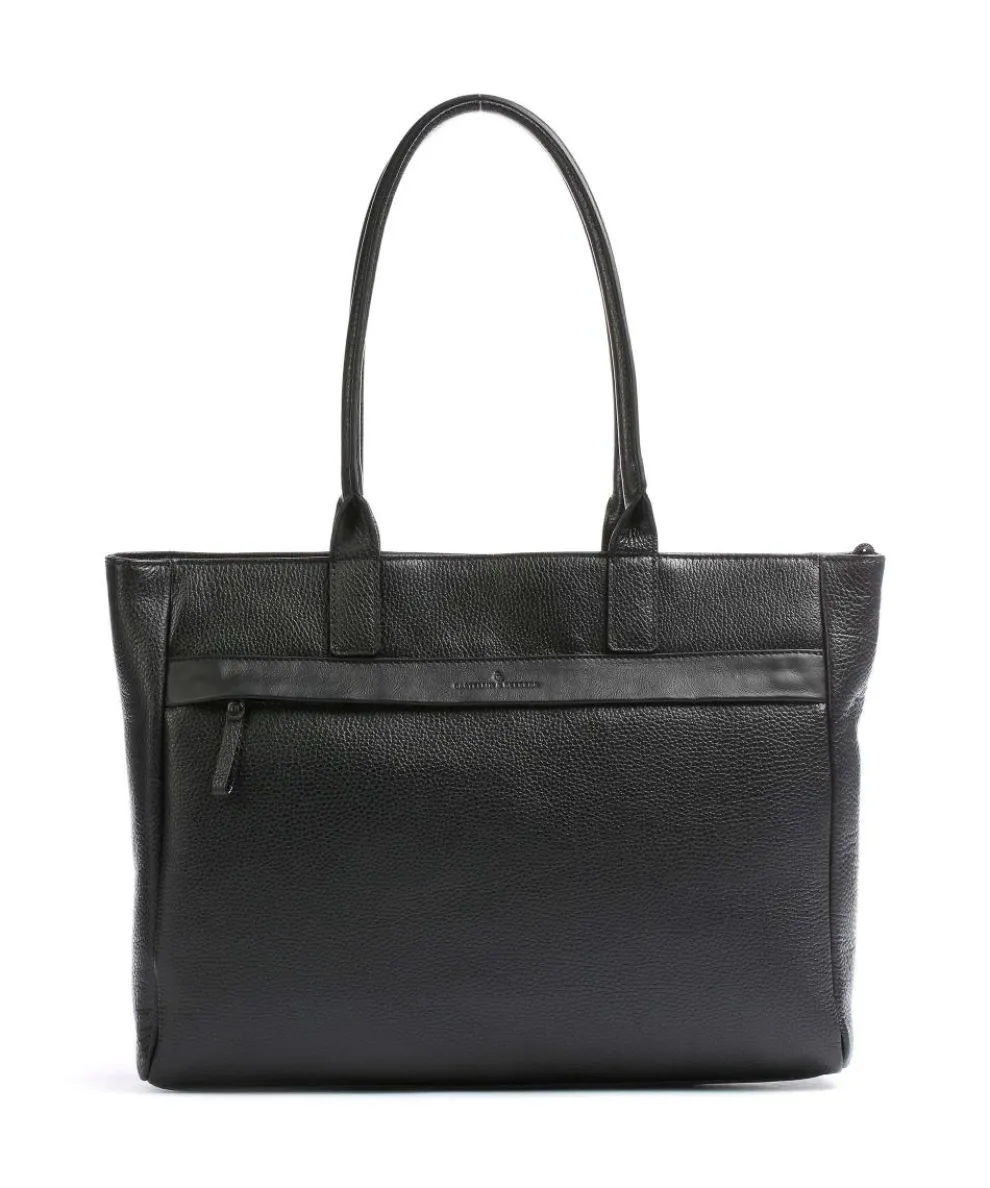 Onyx Anna Shopper 15″ genarbtes Leder schwarz