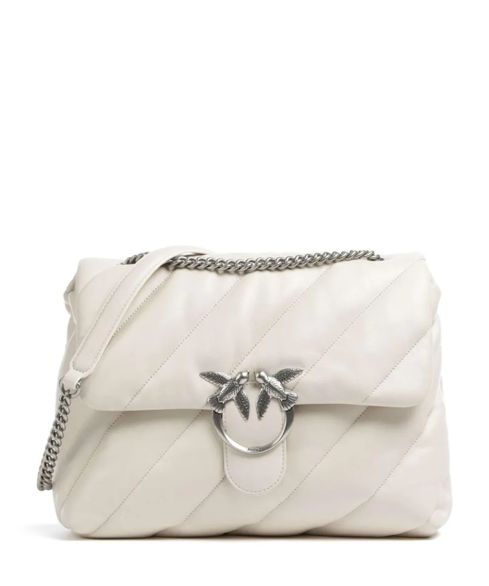 Love Puff Big Schultertasche Schafsleder elfenbein