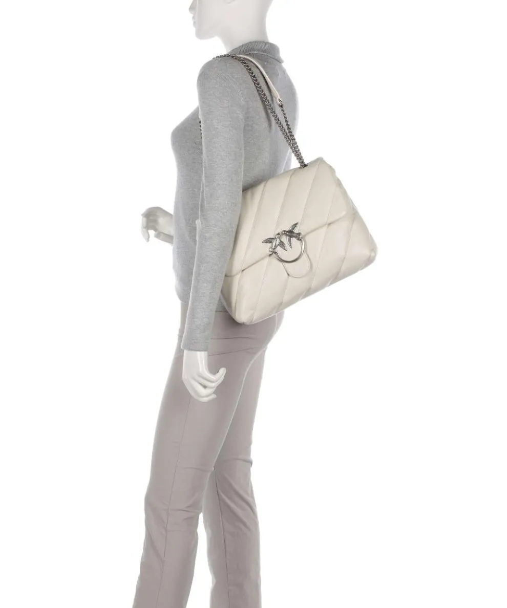 Love Puff Big Schultertasche Schafsleder elfenbein