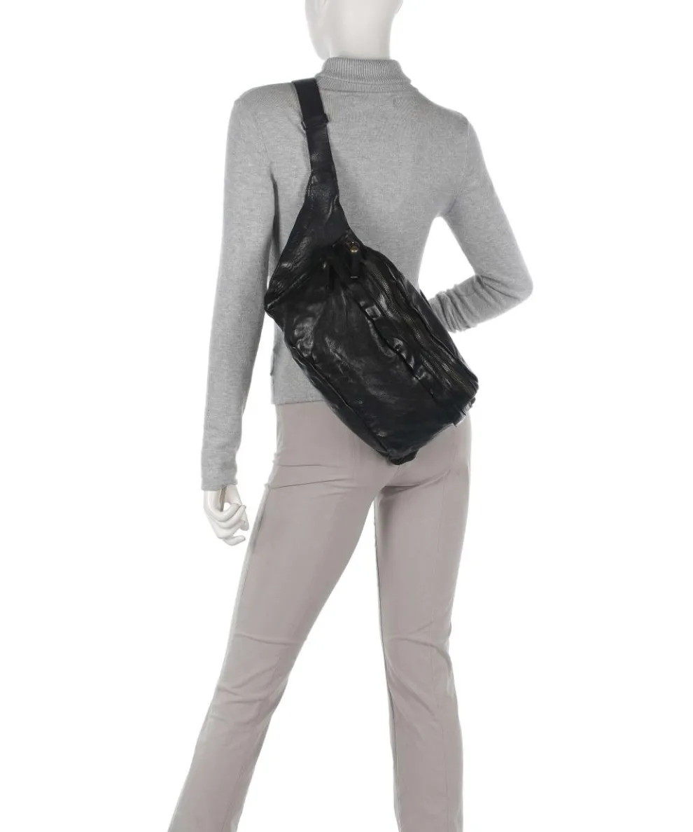 Gürteltasche genarbtes Rindsleder schwarz