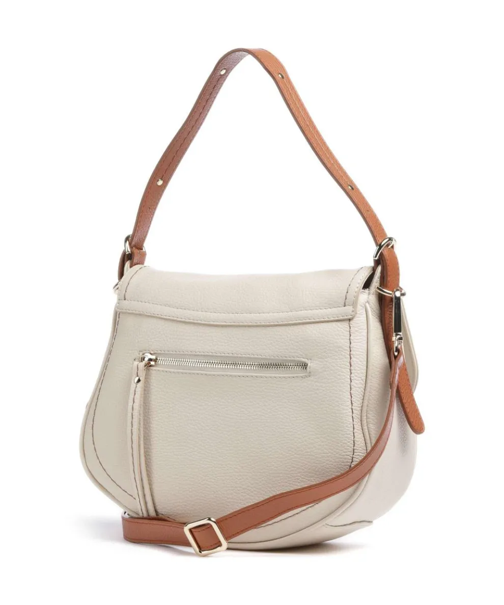 Gondola Stella medium Schultertasche genarbtes Leder beige