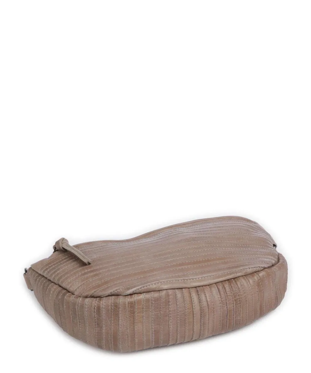 Check My Bag mini Umhängetasche genarbtes Leder taupe