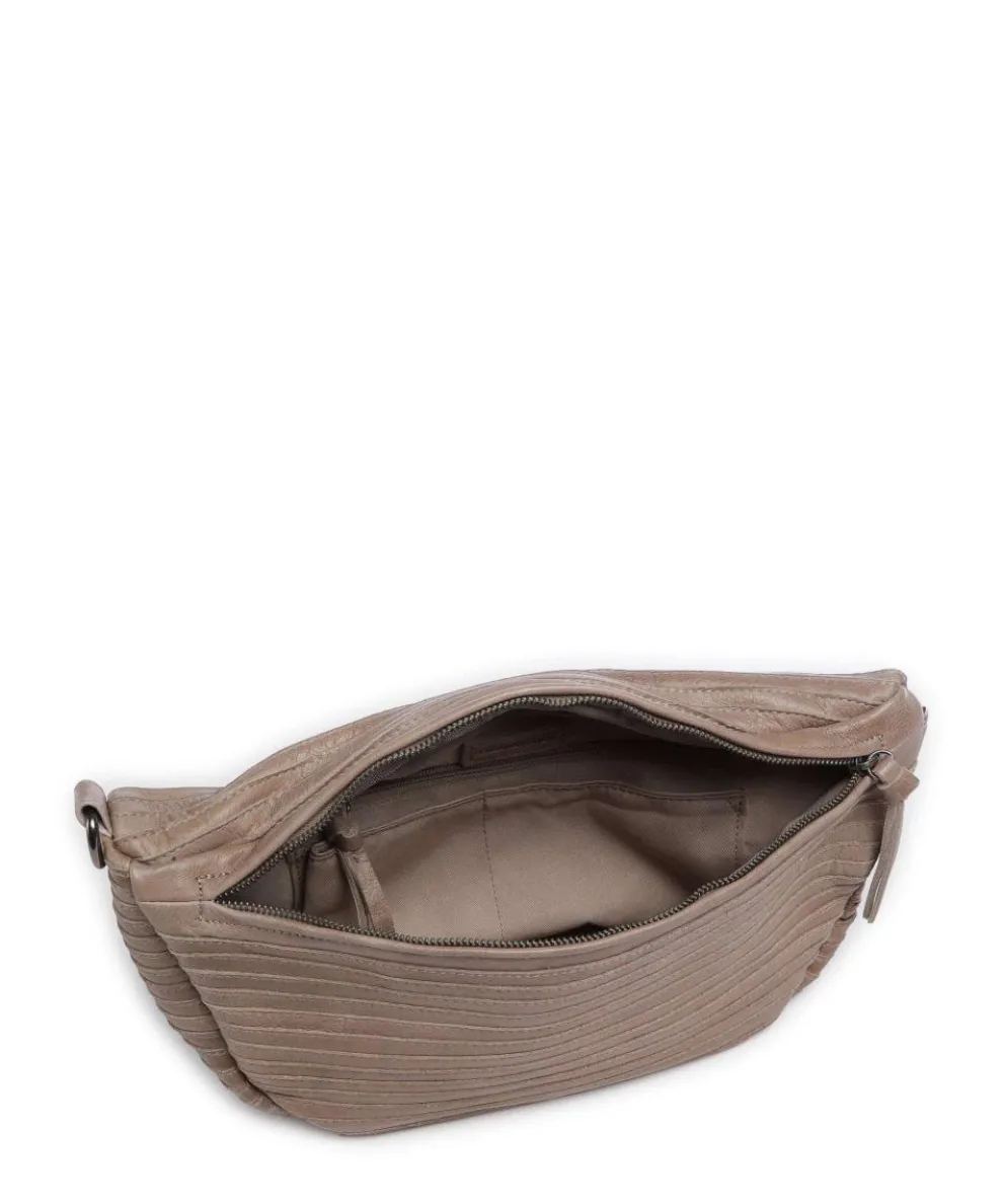 Check My Bag mini Umhängetasche genarbtes Leder taupe