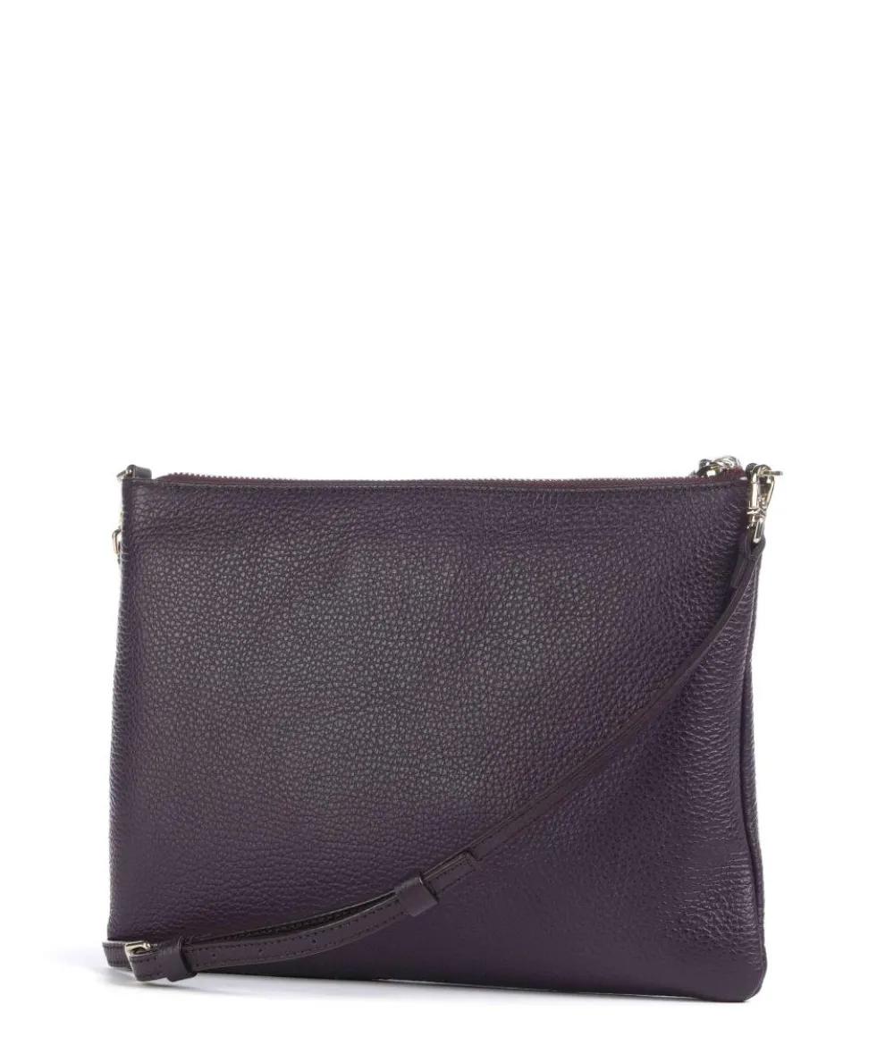 Best Umhängetasche genarbtes Leder pflaume