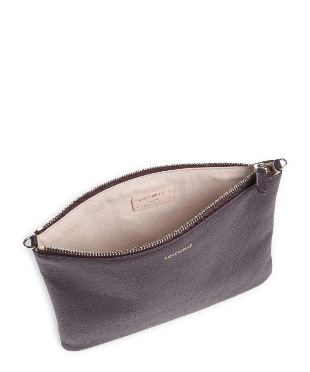 Best Umhängetasche genarbtes Leder pflaume