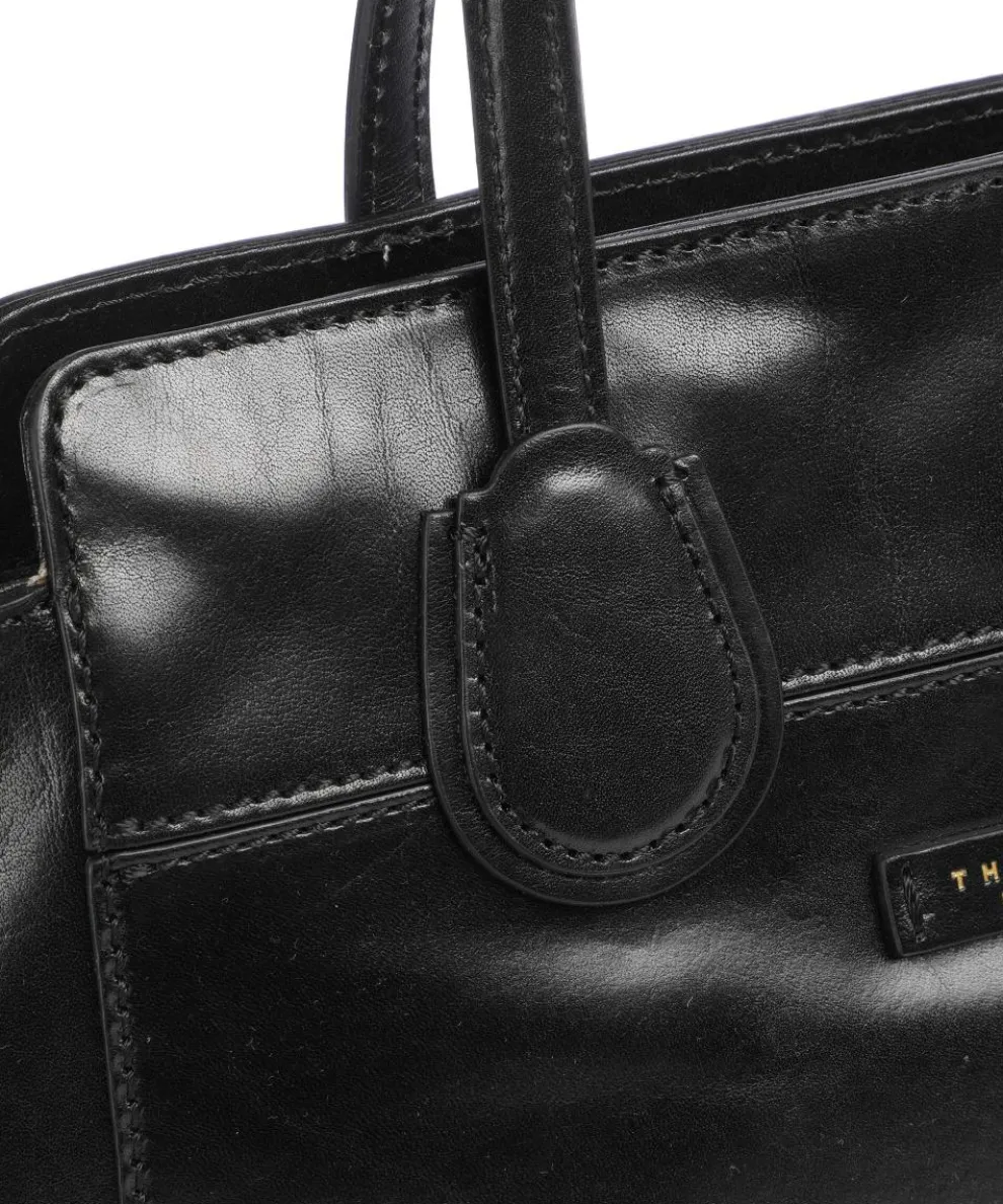 Elettra Schultertasche fein genarbtes Rindsleder schwarz