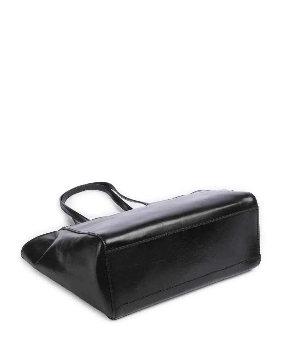 Elettra Schultertasche fein genarbtes Rindsleder schwarz