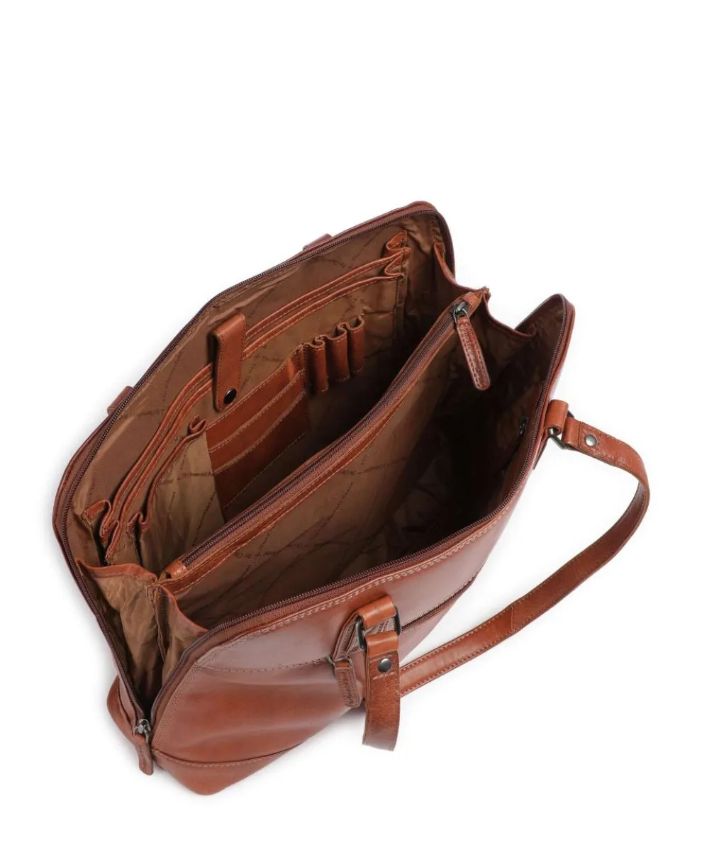 Novum Selvino Schultertasche Rindsleder cognac