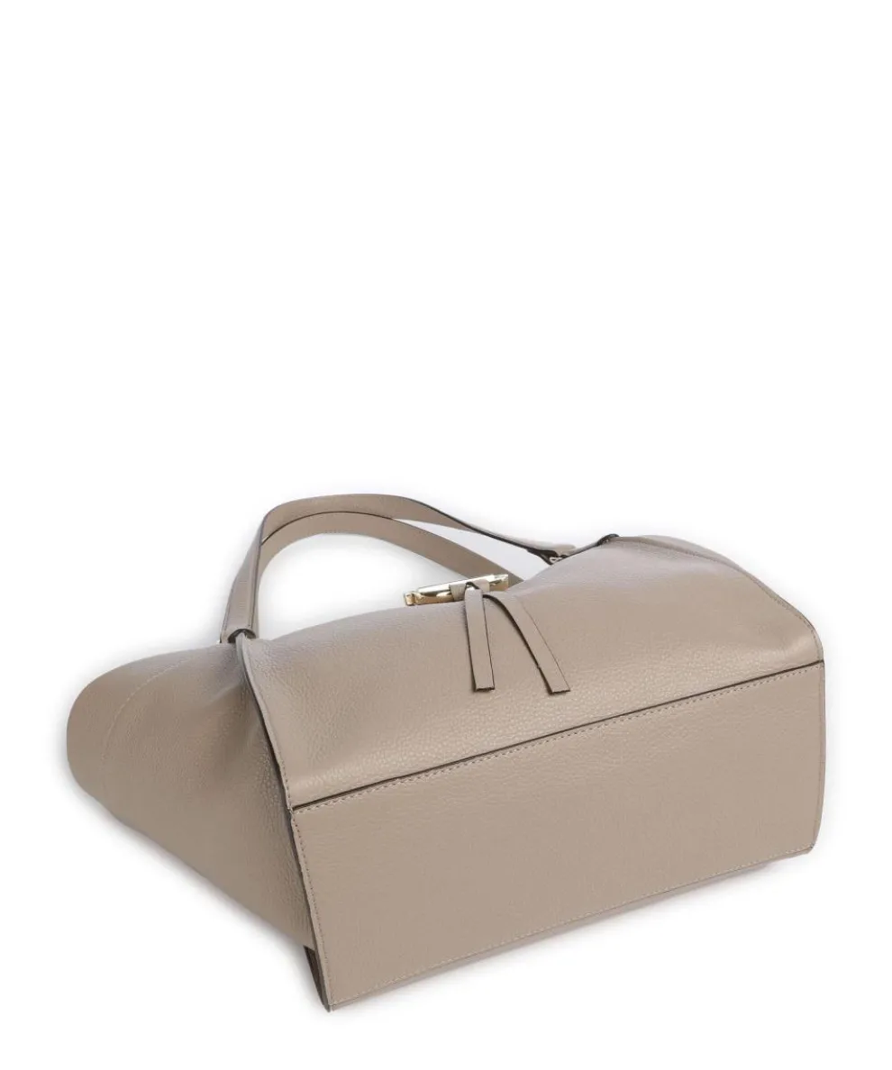 Agave Temi Shopper genarbtes Leder stein