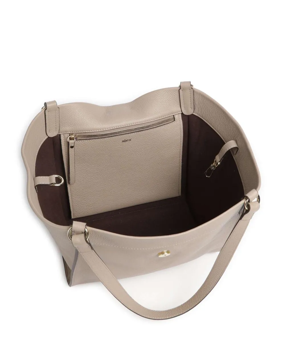 Agave Temi Shopper genarbtes Leder stein