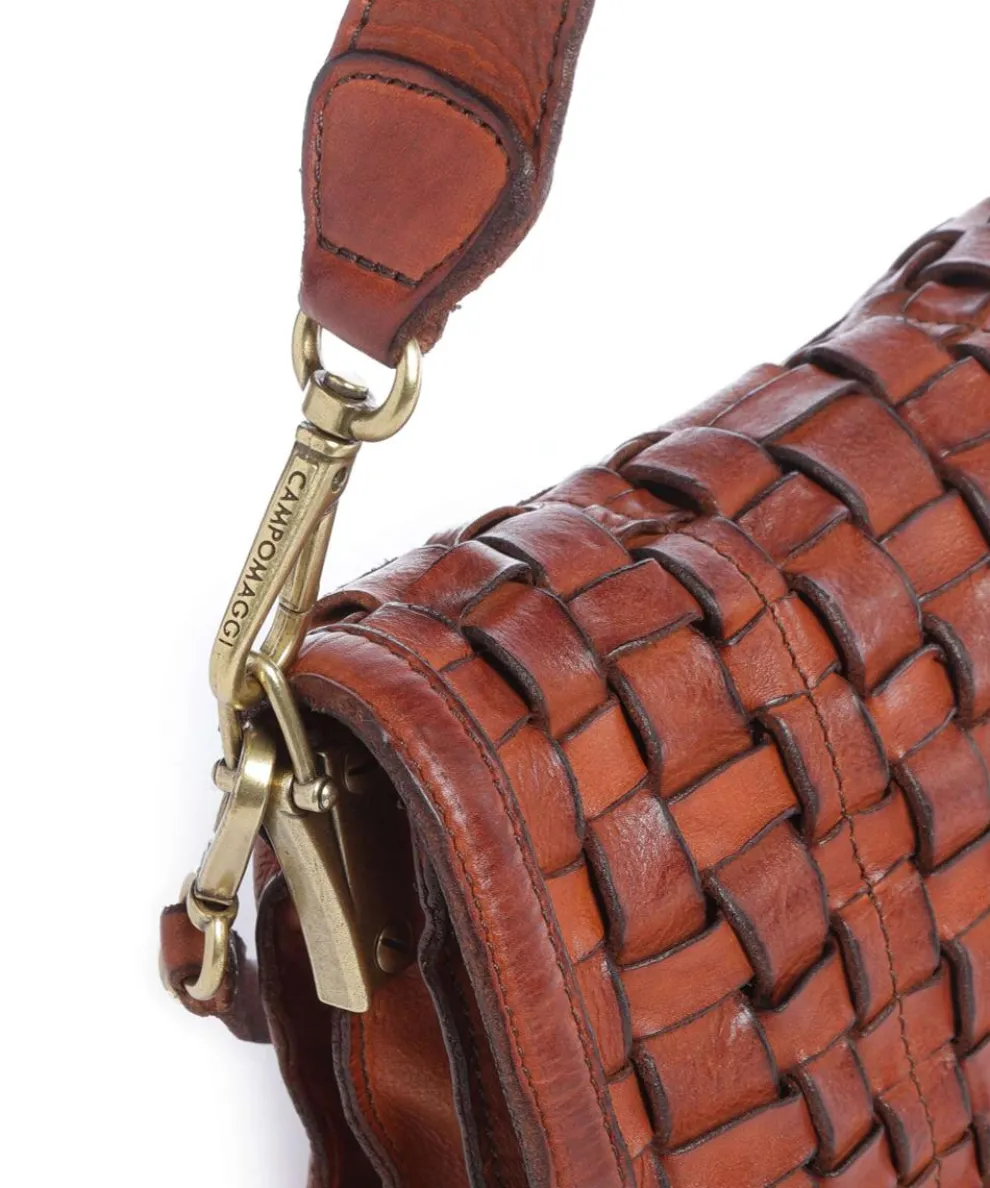 Schultertasche fein genarbtes Rindsleder cognac