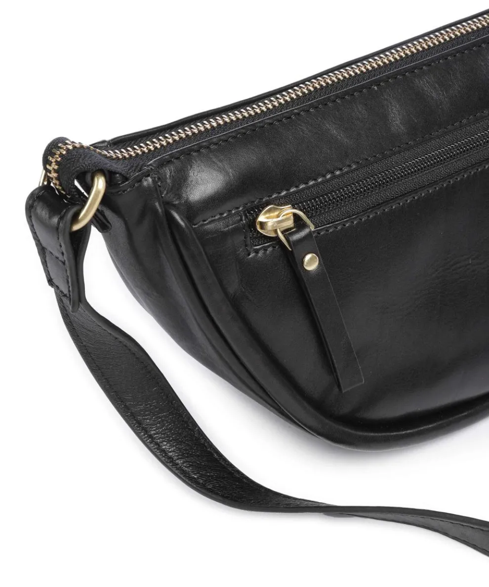 Vintage Veda Umhängetasche Leder schwarz