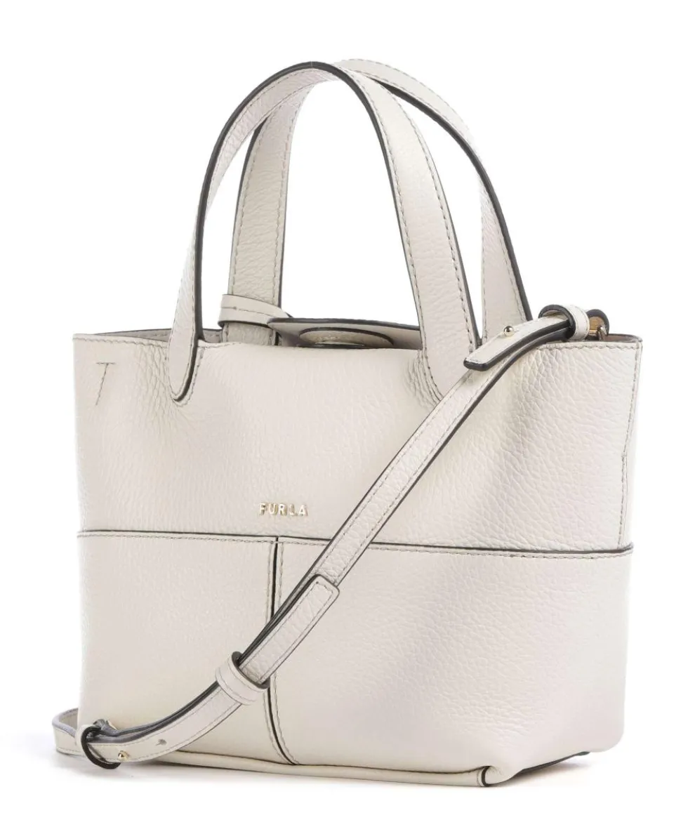 Primrose Mini Umhängetasche genarbtes Leder creme