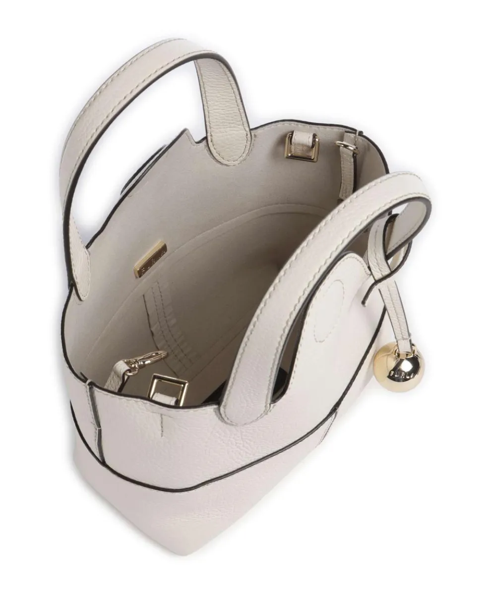 Primrose Mini Umhängetasche genarbtes Leder creme