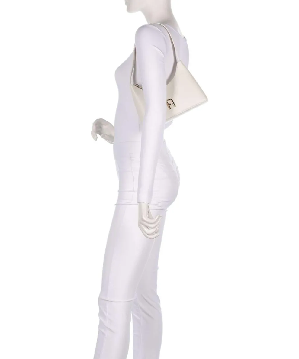 Diamante Mini Schultertasche fein genarbtes Leder creme