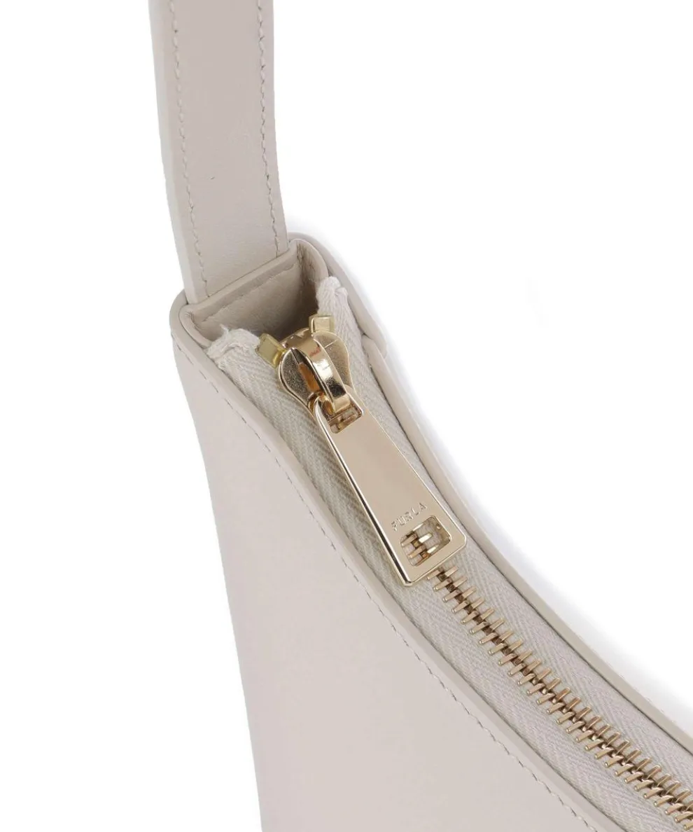 Diamante Mini Schultertasche fein genarbtes Leder creme