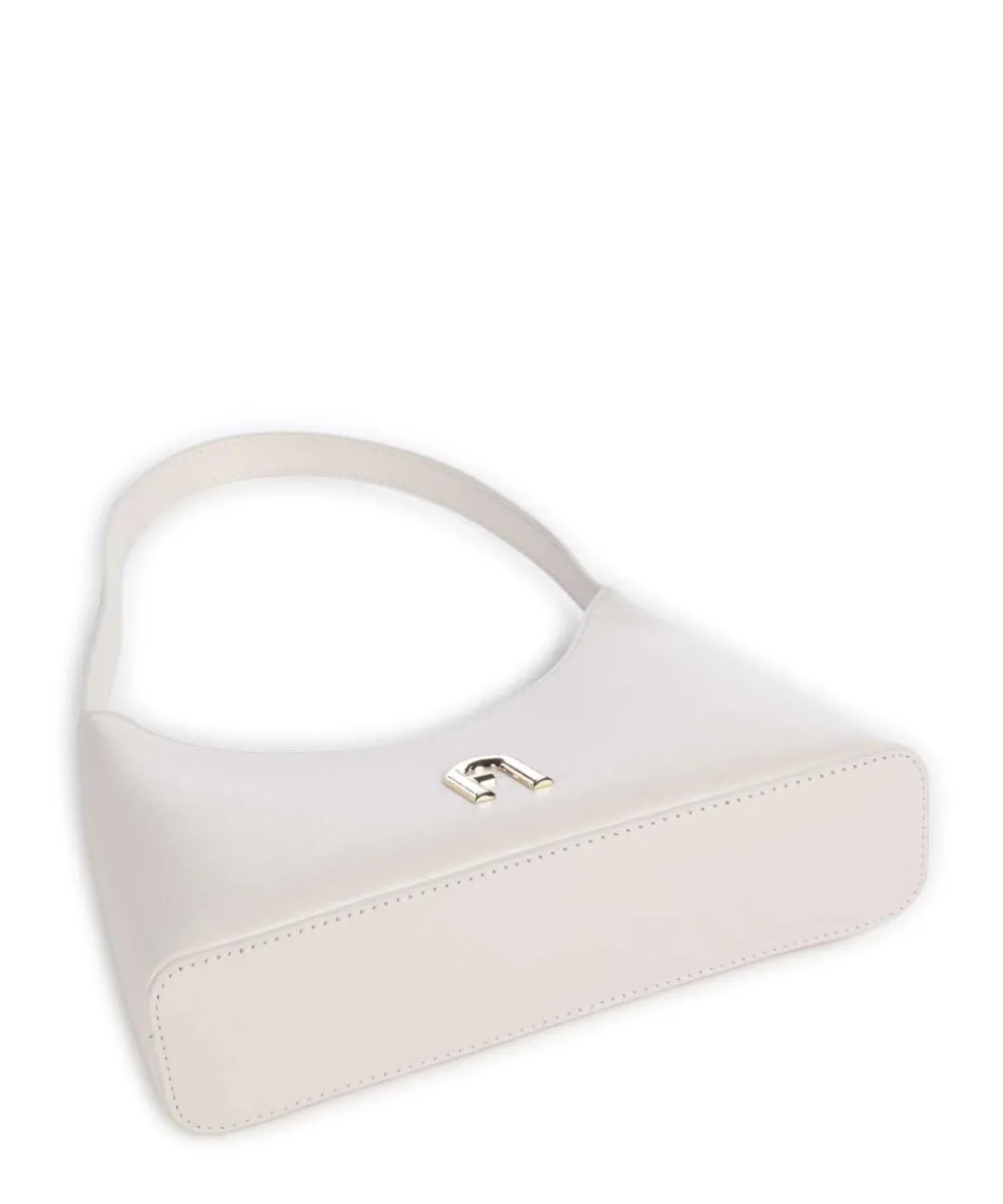 Diamante Mini Schultertasche fein genarbtes Leder creme