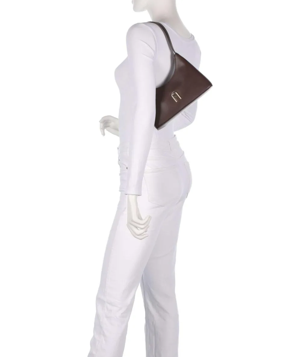 Diamante Mini Schultertasche fein genarbtes Leder dunkelbraun