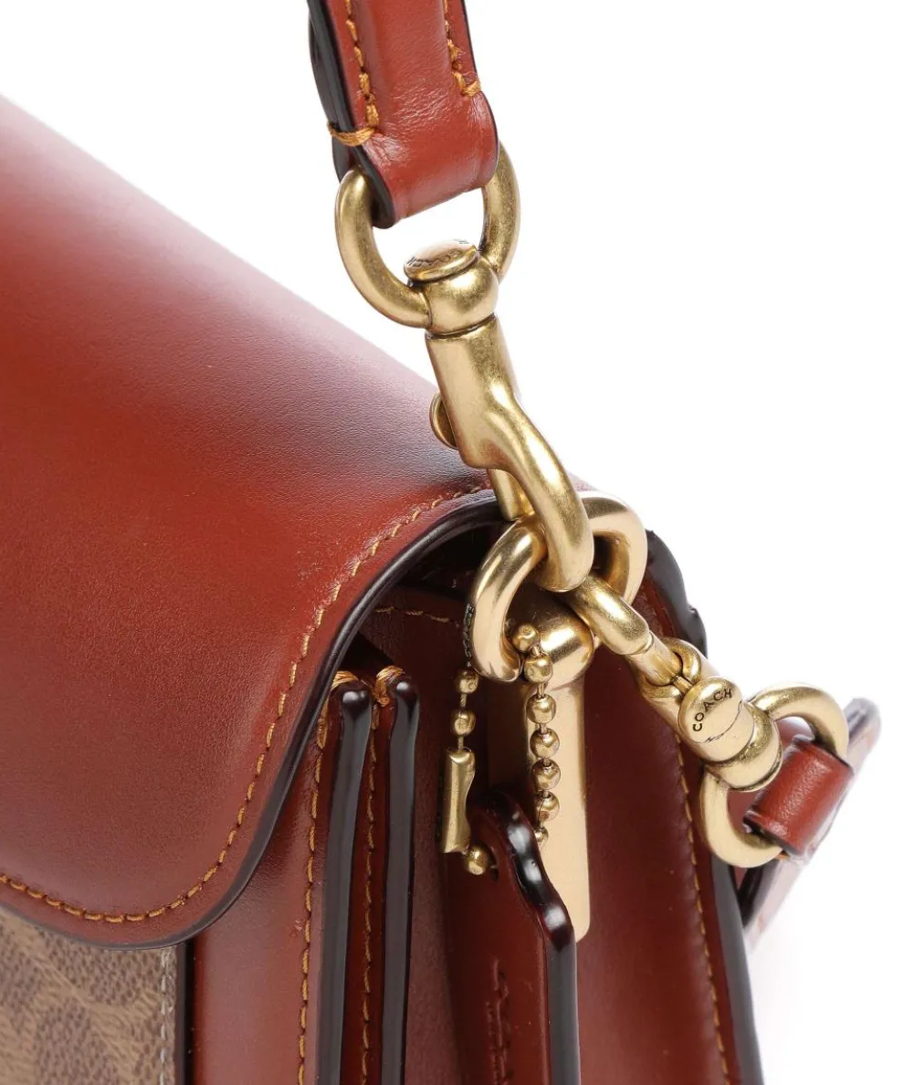 Tabby 26 Schultertasche Canvas, Kalbsleder braun/beige