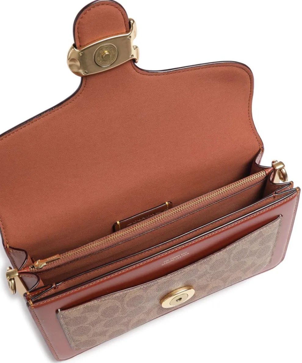 Tabby 26 Schultertasche Canvas, Kalbsleder braun/beige