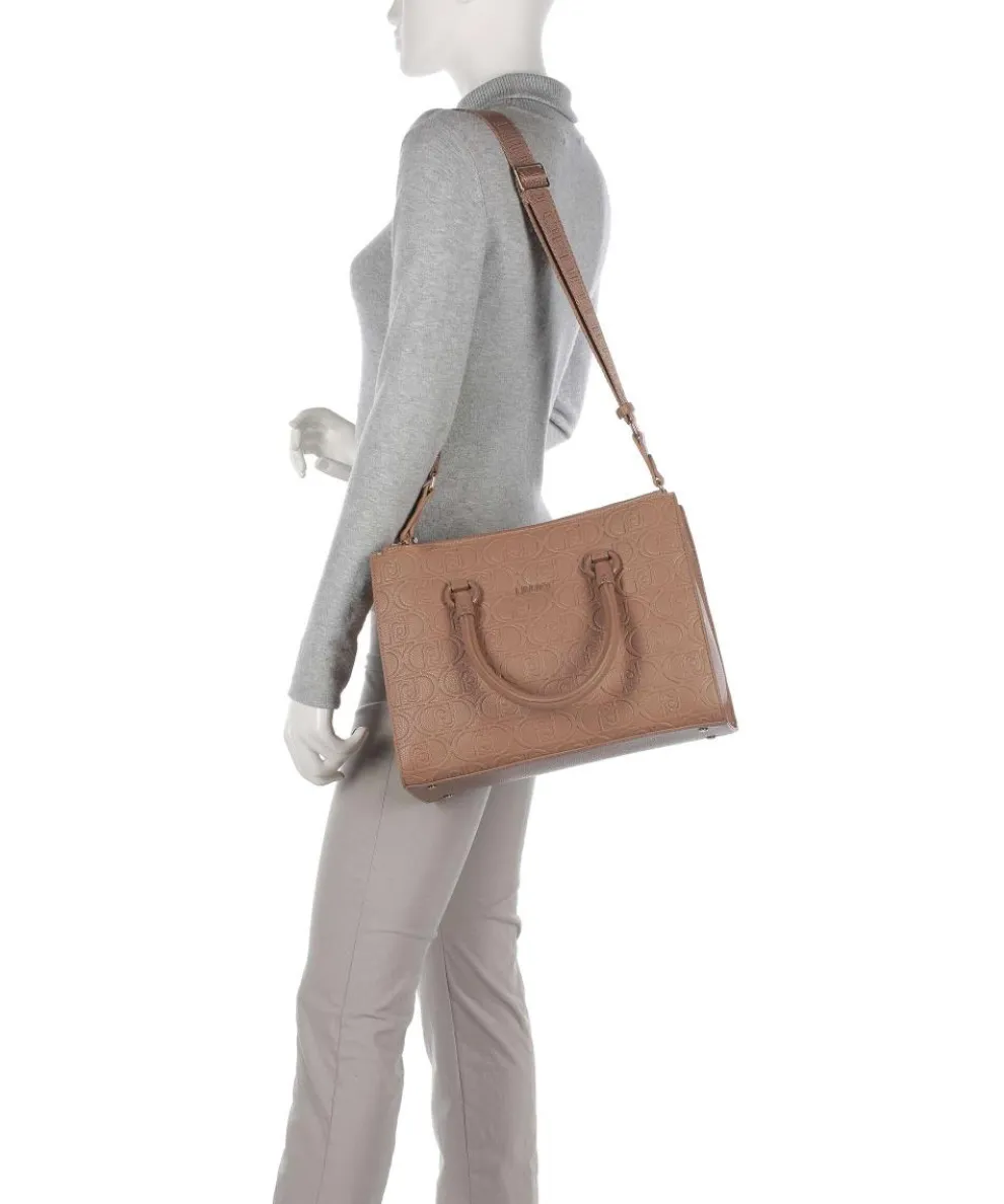 Manhattan Handtasche Lederimitat hellbraun