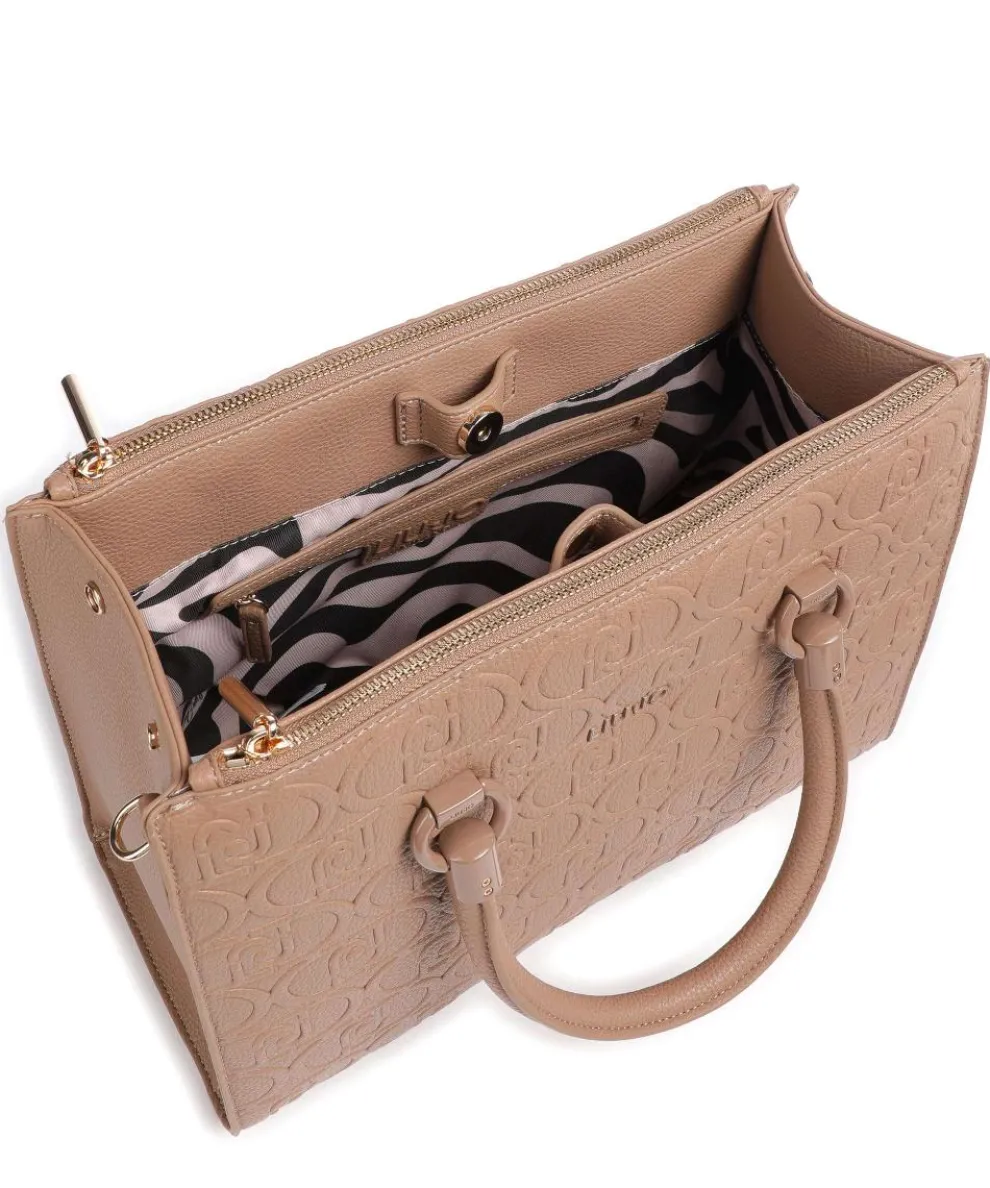 Manhattan Handtasche Lederimitat hellbraun