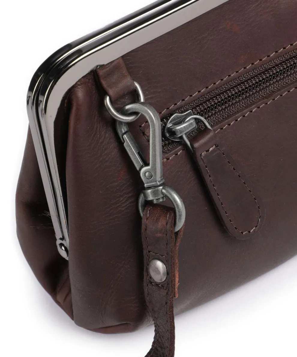 Cow Wax Pull Up Andrade Schultertasche Pull-Up Rindsleder dunkelbraun