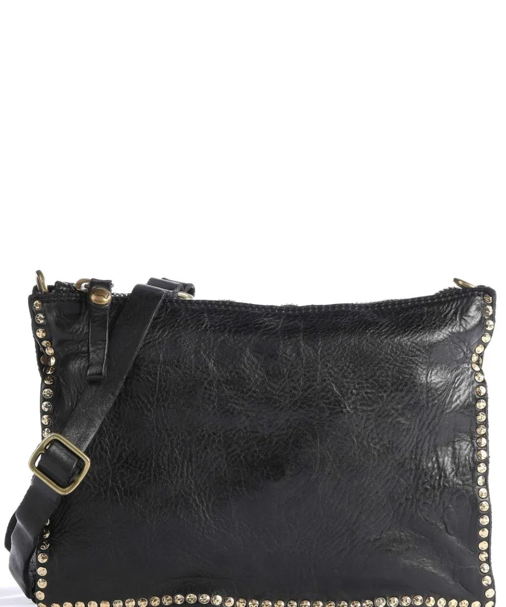 Umhängetasche fein genarbtes Leder schwarz